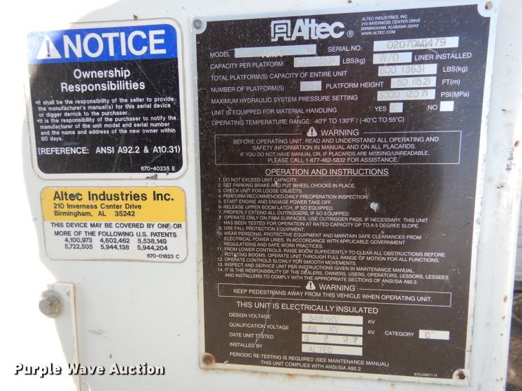 image for item DH6962 2007 International 7300 bucket truck