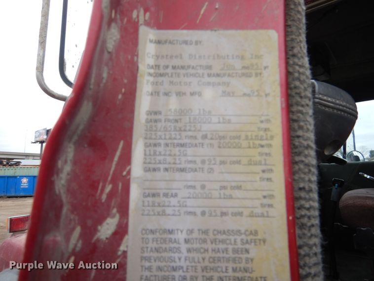 image for item EK9135 1995 Ford L8000 dump truck