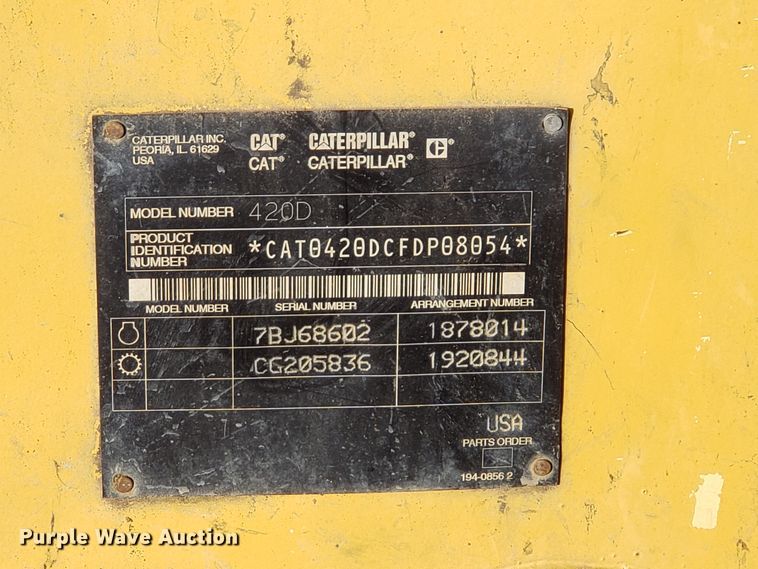 image for item GB9598 2002 Caterpillar 420D backhoe