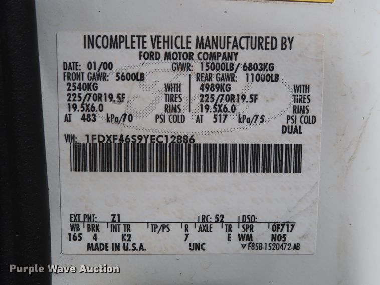 image for item GD9900 2000 Ford F450 Super Duty XL bucket truck