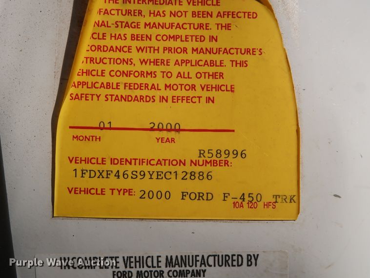 image for item GD9900 2000 Ford F450 Super Duty XL bucket truck