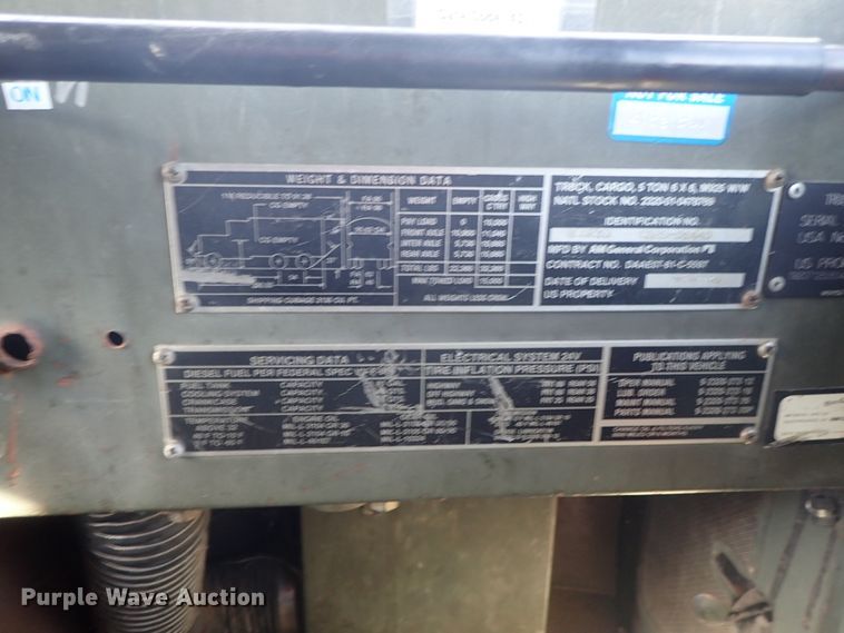 image for item DC3388 1984 American General M925 brush fire truck