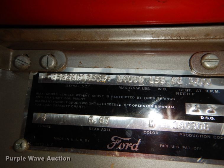 image for item DE0075 1952 Ford F5 fire truck