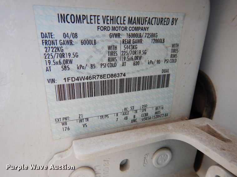 image for item DE4202 2008 Ford F450 Super Duty XL Crew Cab utility truck