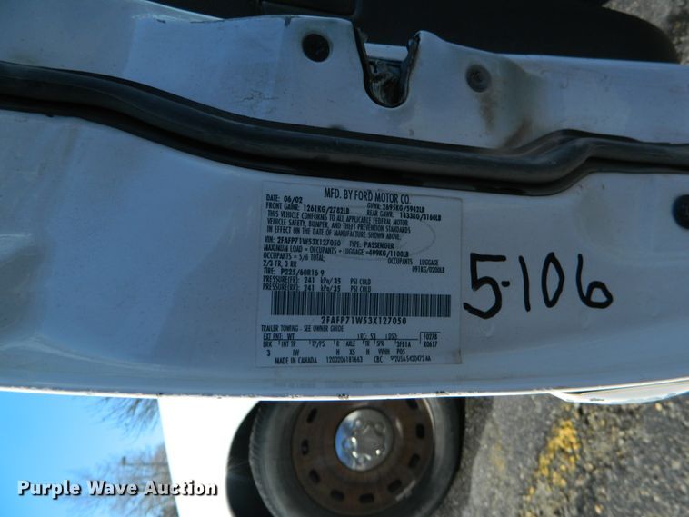 image for item DE4387 2003 Ford Crown Victoria Police Interceptor