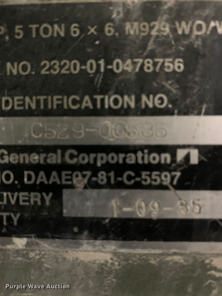 image for item DH6075 Am General M929 dump truck