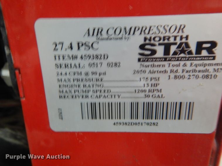 image for item DH6259 North Star air compressor