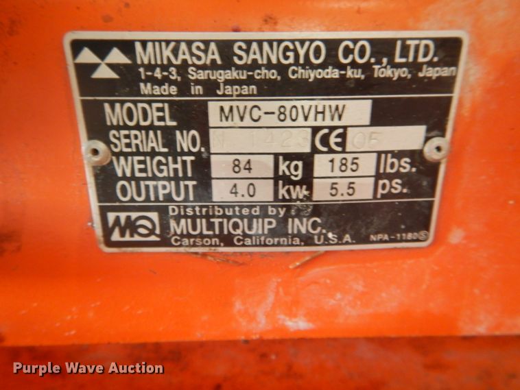 image for item DH6271 Mikasa MVC-80VHW plate compactor