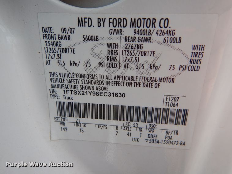 image for item DH6979 2008 Ford F250 Super Duty pickup truck