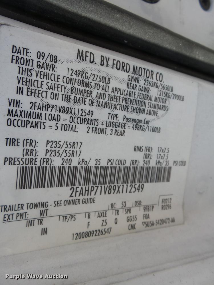 image for item DH7758 2009 Ford Crown Victoria Police Interceptor