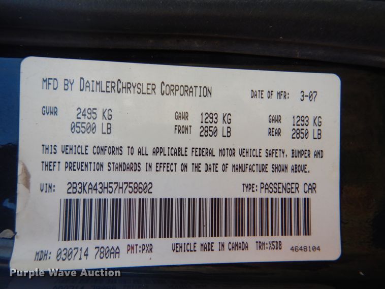 image for item FF9116 2007 Dodge Charger