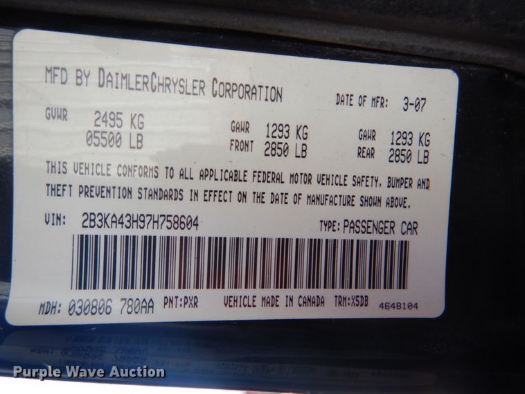 image for item FF9118 2007 Dodge Charger