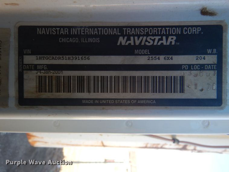 image for item FF9193 2001 International 2554 dump truck