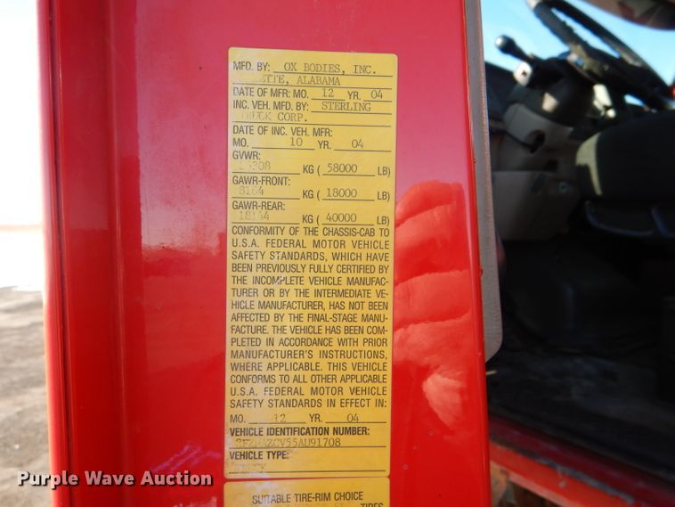 image for item FG9934 2005 Sterling L-Line dump truck