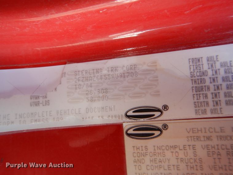 image for item FG9934 2005 Sterling L-Line dump truck