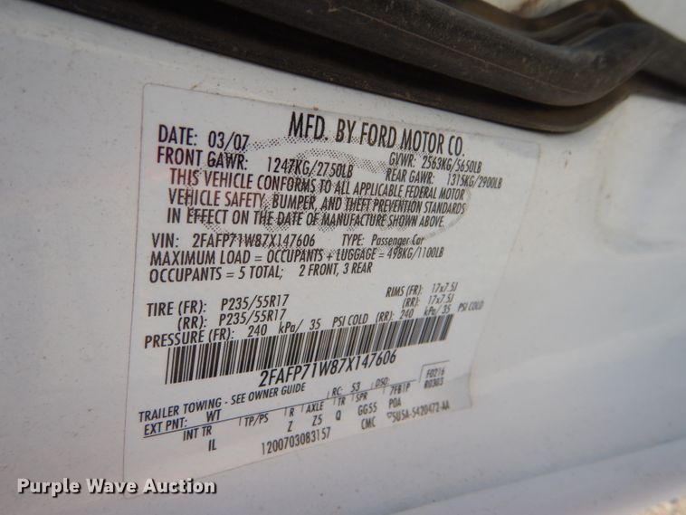 image for item GE9597 2007 Ford Crown Victoria Police Interceptor