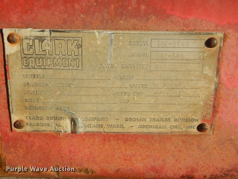 image for item DH6251 1967 Clark PTC-540 flatbed trailer