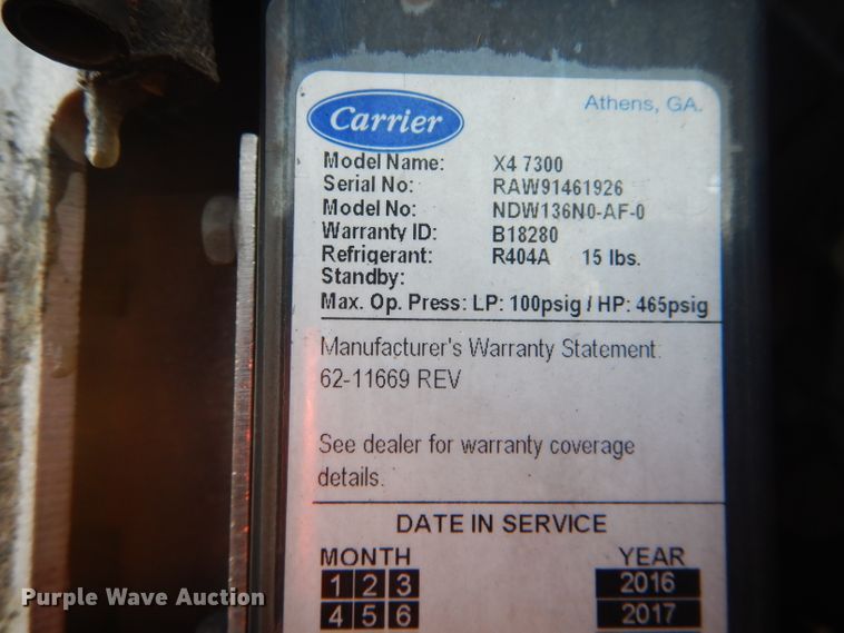 image for item DH6253 2016 Utility 3000R refrigerated van trailer