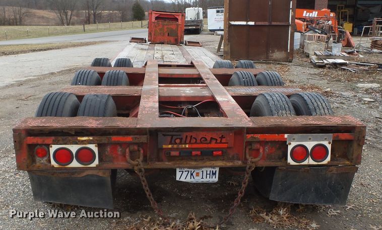 image for item DH7828 1982 Talbert lowboy equipment trailer