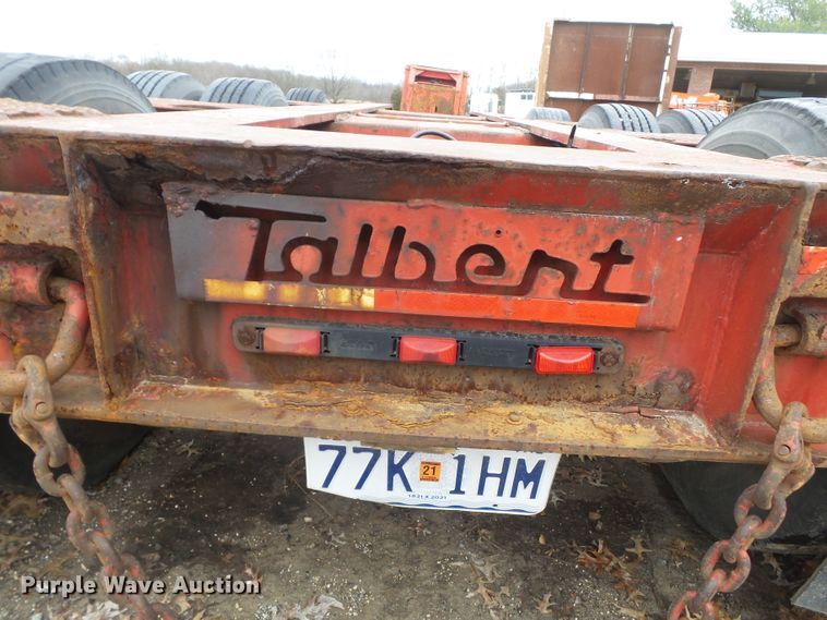 image for item DH7828 1982 Talbert lowboy equipment trailer