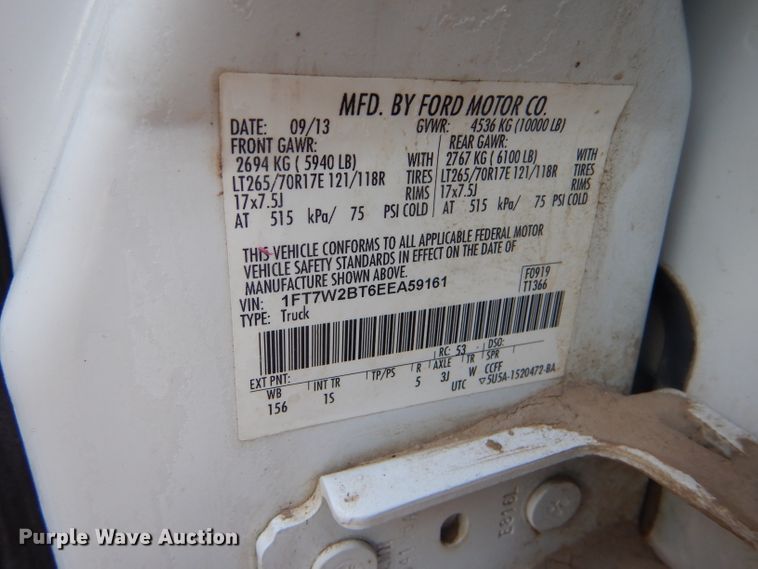 image for item DE1348 2014 Ford F250 Super Duty Crew Cab pickup truck