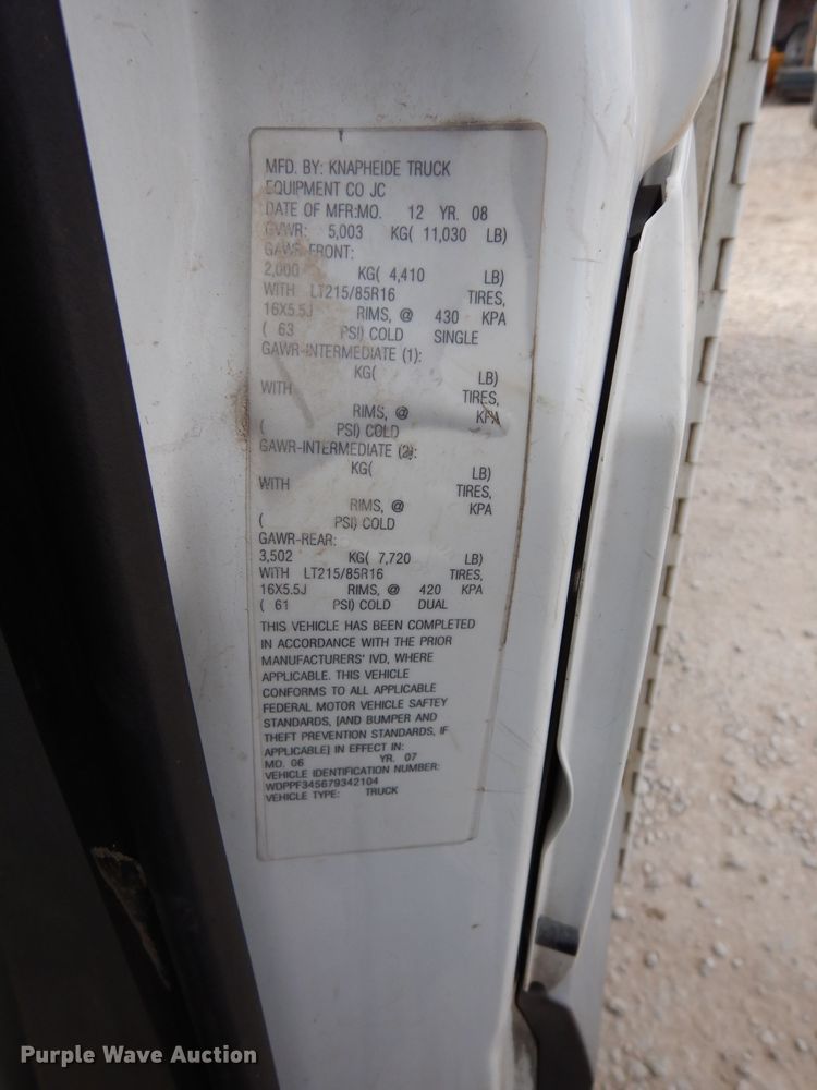 image for item DE4229 2007 Freightliner Sprinter 3500 utility van