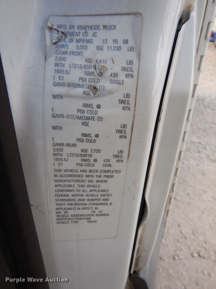 image for item DE4230 2007 Freightliner Sprinter 3500 utility van