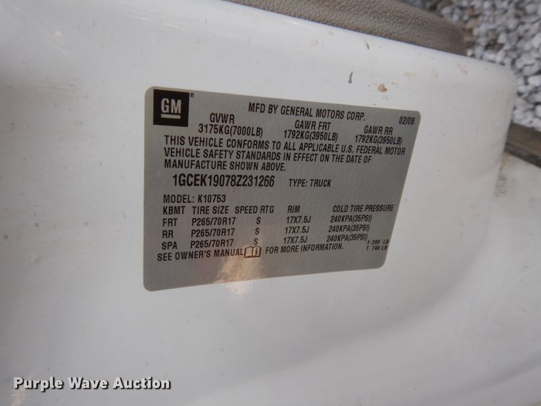 image for item DE4231 2008 Chevrolet Silverado 1500 Ext. Cab pickup truck