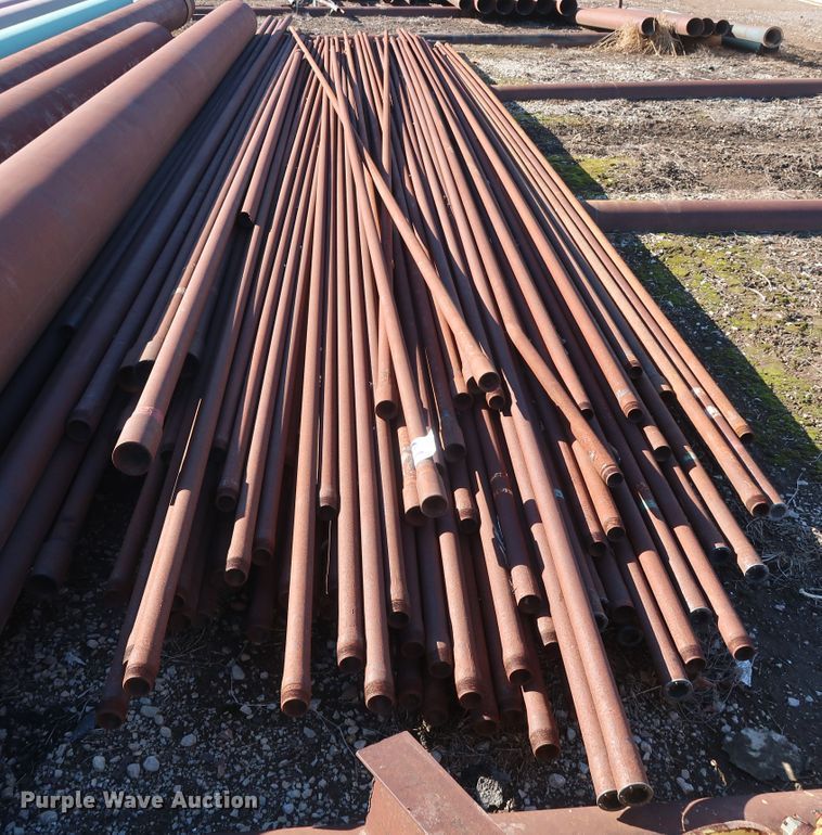 image for item DG7080 Approximately 75 31'L x 1.5" collared threaded oilfield tubing pipes