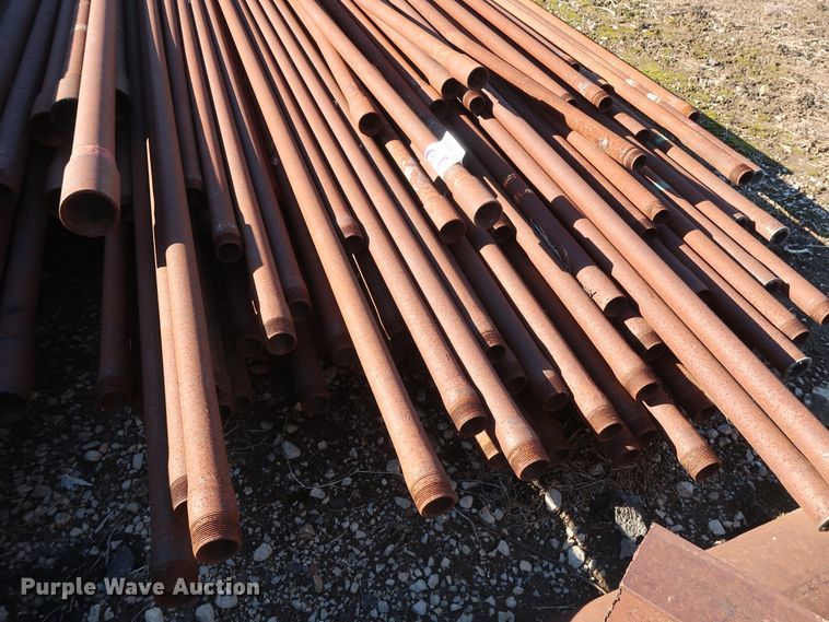 image for item DG7080 Approximately 75 31'L x 1.5" collared threaded oilfield tubing pipes