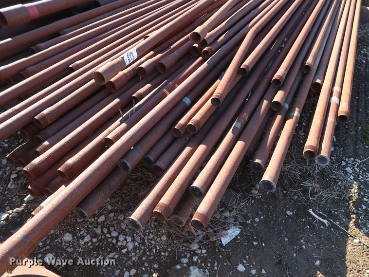 image for item DG7080 Approximately 75 31'L x 1.5" collared threaded oilfield tubing pipes