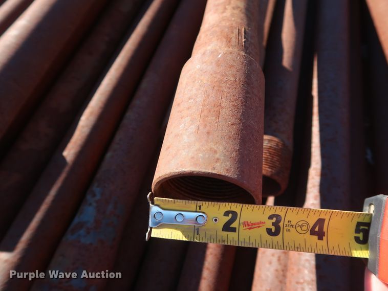 image for item DG7080 Approximately 75 31'L x 1.5" collared threaded oilfield tubing pipes