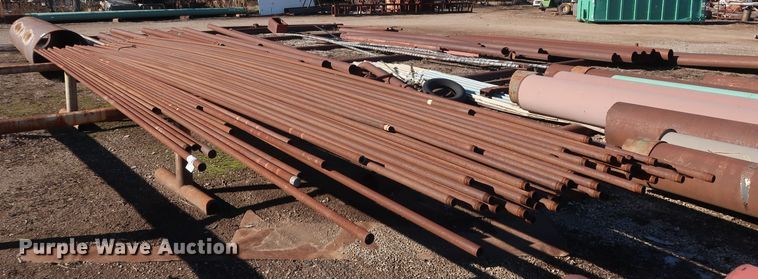 image for item DG7082 Approximately 75 31'L x 1 1/4" collared threaded oilfield tubing pipes