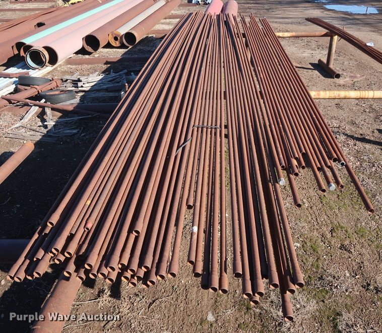 image for item DG7082 Approximately 75 31'L x 1 1/4" collared threaded oilfield tubing pipes