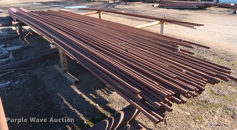 image for item DG7082 Approximately 75 31'L x 1 1/4" collared threaded oilfield tubing pipes