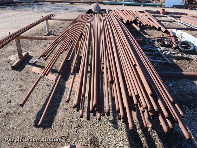 image for item DG7082 Approximately 75 31'L x 1 1/4" collared threaded oilfield tubing pipes
