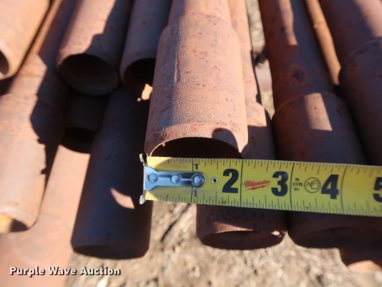 image for item DG7082 Approximately 75 31'L x 1 1/4" collared threaded oilfield tubing pipes