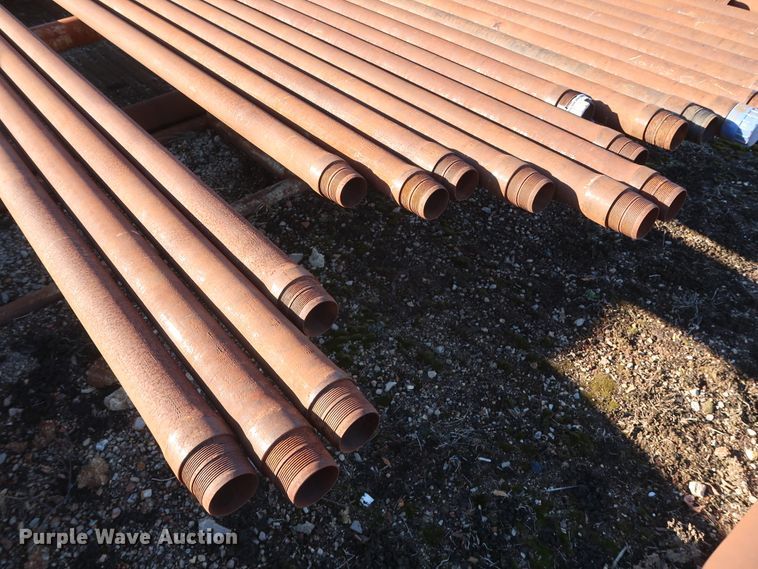 image for item DG7096 Approximately 53 31'L x 3.5" collared threaded oilfield tubing pipes