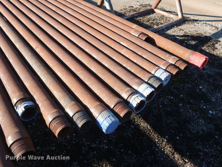 image for item DG7096 Approximately 53 31'L x 3.5" collared threaded oilfield tubing pipes