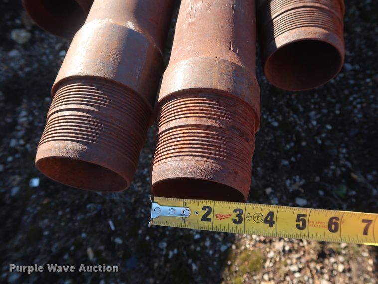 image for item DG7096 Approximately 53 31'L x 3.5" collared threaded oilfield tubing pipes