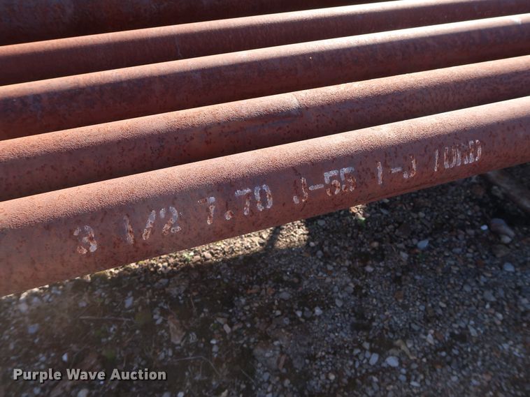 image for item DG7096 Approximately 53 31'L x 3.5" collared threaded oilfield tubing pipes