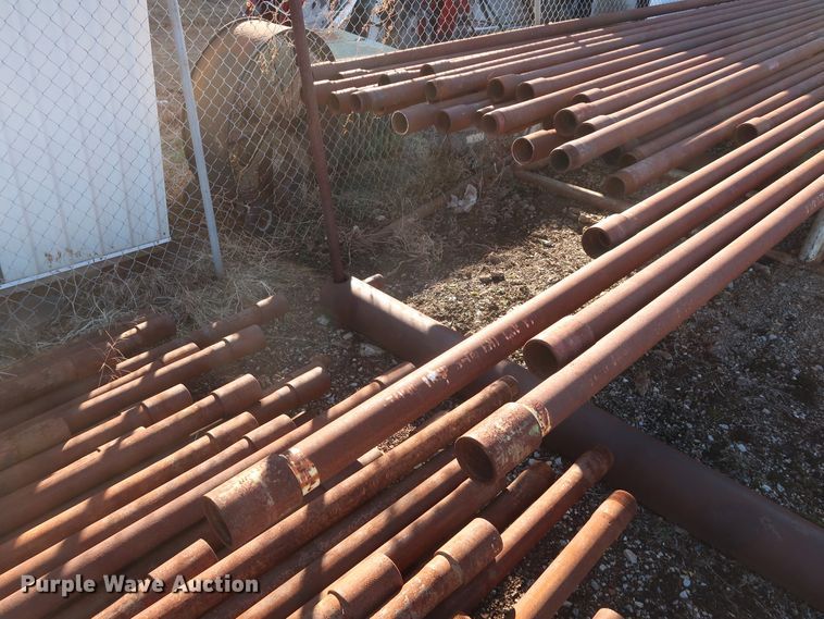 image for item DG7096 Approximately 53 31'L x 3.5" collared threaded oilfield tubing pipes