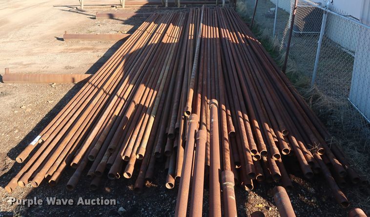 image for item DG7097 Approximately 130 31'L x 2 7/8" collared threaded oilfield tubing pipes