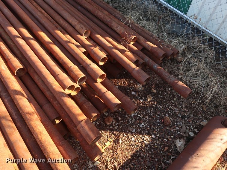 image for item DG7097 Approximately 130 31'L x 2 7/8" collared threaded oilfield tubing pipes