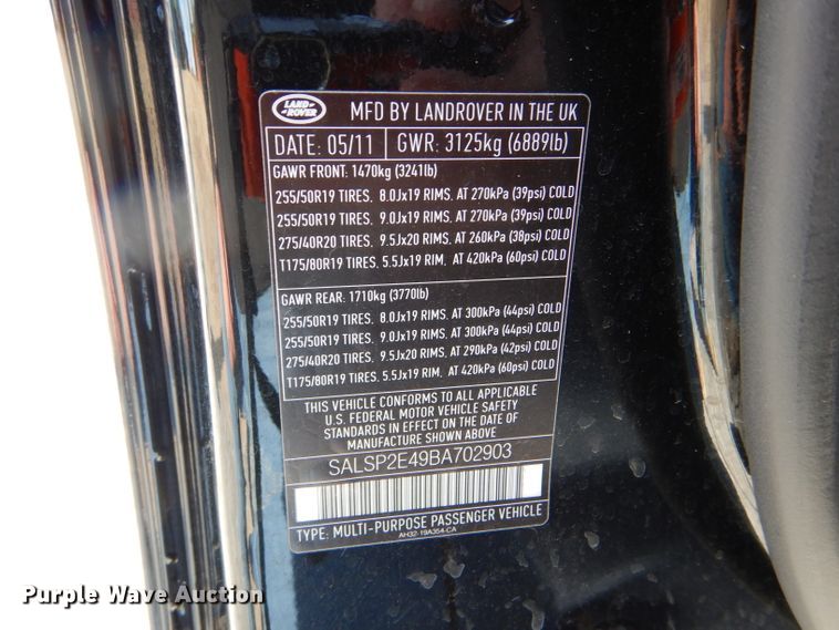 image for item GE9589 2011 Land Rover Range Rover Sport Autobiography SUV