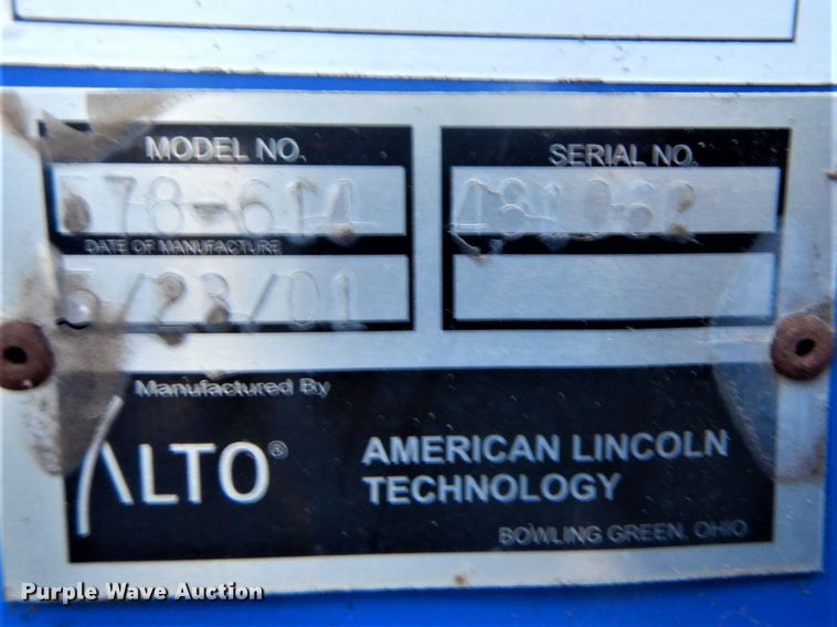 image for item GF9020 2001 American Lincoln Technologiy 78-614 sweeper