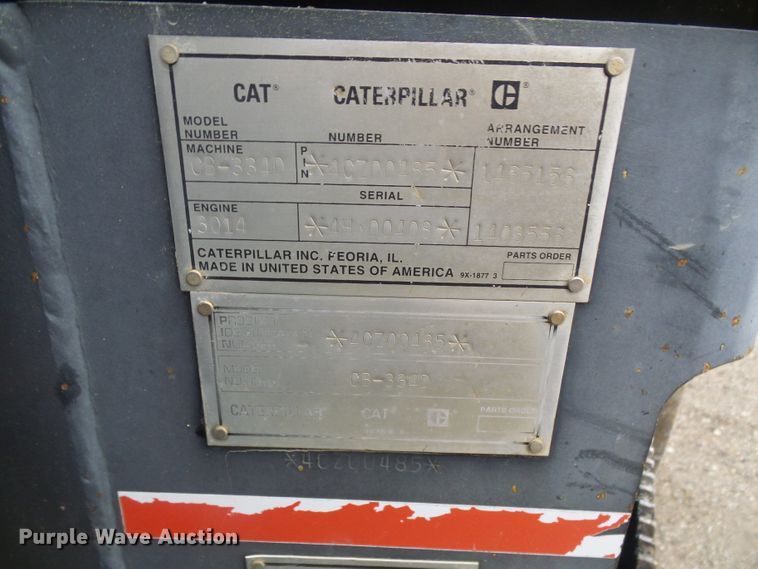 image for item DD1975 2001 Caterpillar CB-334D double drum vibratory roller