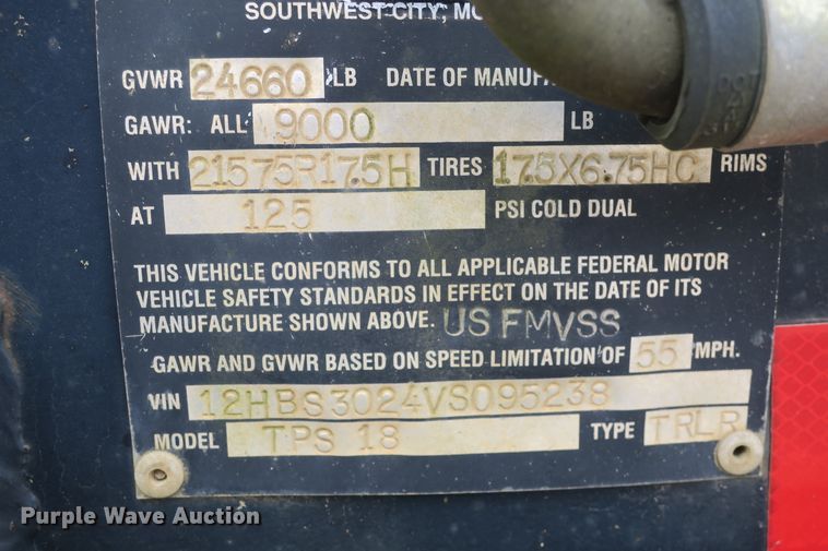 image for item EA9425 1997 Holden TPS18 equipment trailer