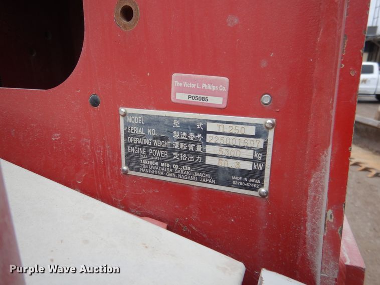 image for item EK9136 2012 Takeuchi TL250 skid steer