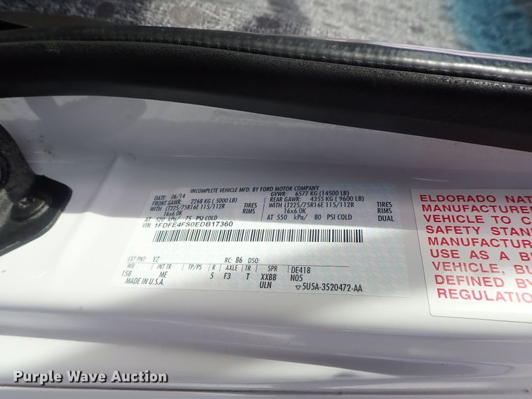 image for item DC3367 2015 Ford Econoline E450 Eldorado Advantage shuttle bus